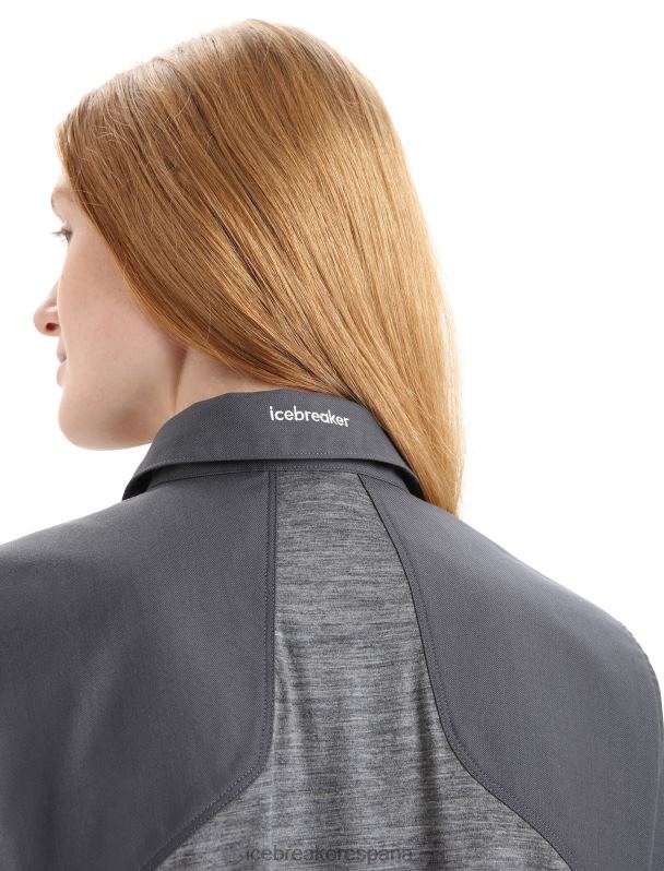 Icebreaker mujer top de manga corta de lana merino 0V2J0650 ropa brezo arenisca/monzón