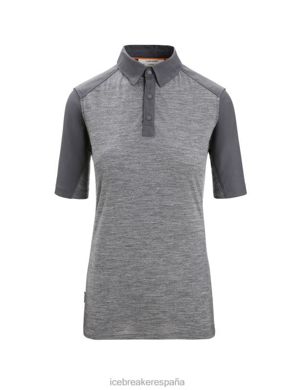 Icebreaker mujer top de manga corta de lana merino 0V2J0650 ropa brezo arenisca/monzón
