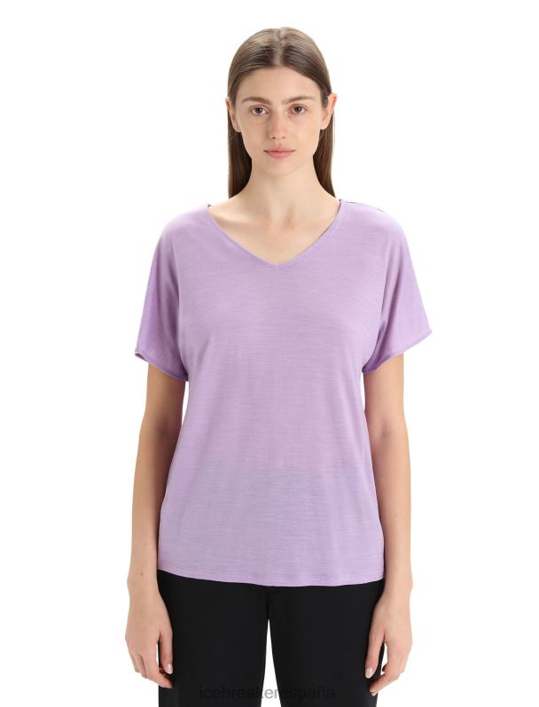 Icebreaker mujer top reversible de manga corta merino drayden 0V2J0676 ropa mirada morada