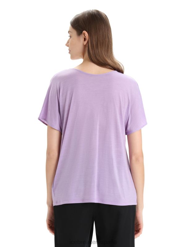 Icebreaker mujer top reversible de manga corta merino drayden 0V2J0676 ropa mirada morada