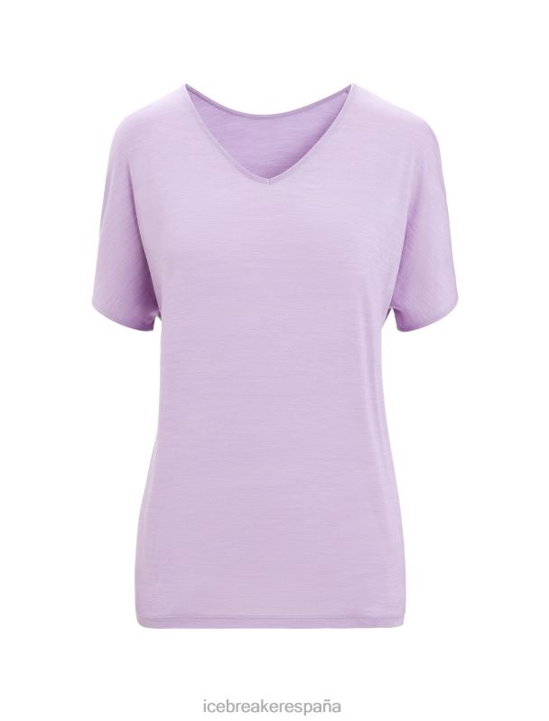 Icebreaker mujer top reversible de manga corta merino drayden 0V2J0676 ropa mirada morada