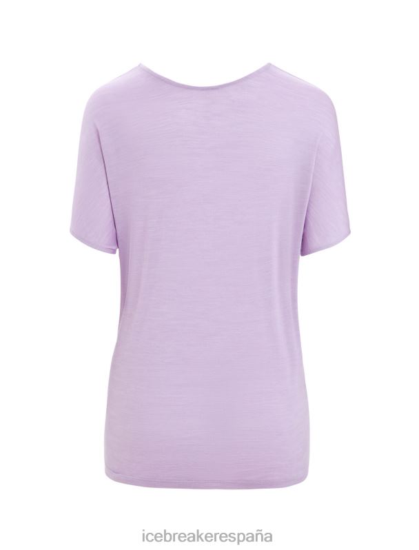 Icebreaker mujer top reversible de manga corta merino drayden 0V2J0676 ropa mirada morada