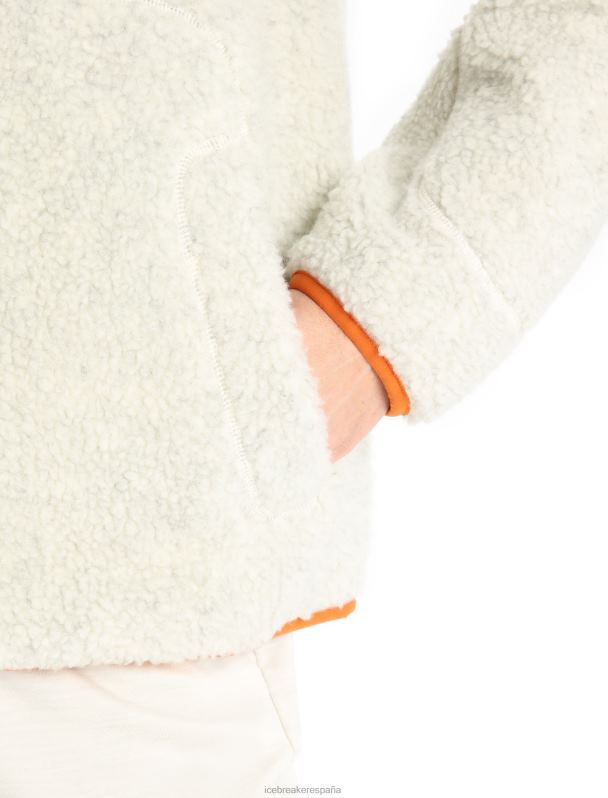 Icebreaker mujer Cárdigan de manga larga con cremallera y pelo alto de merino realfleece 0V2J0873 ropa crudo jaspeado/flash