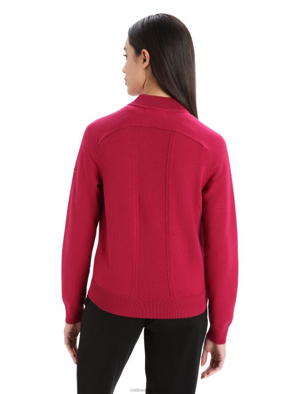 Icebreaker mujer City Label Zoneknit chaqueta bomber de punto con aislamiento de merino 0V2J0879 ropa cereza