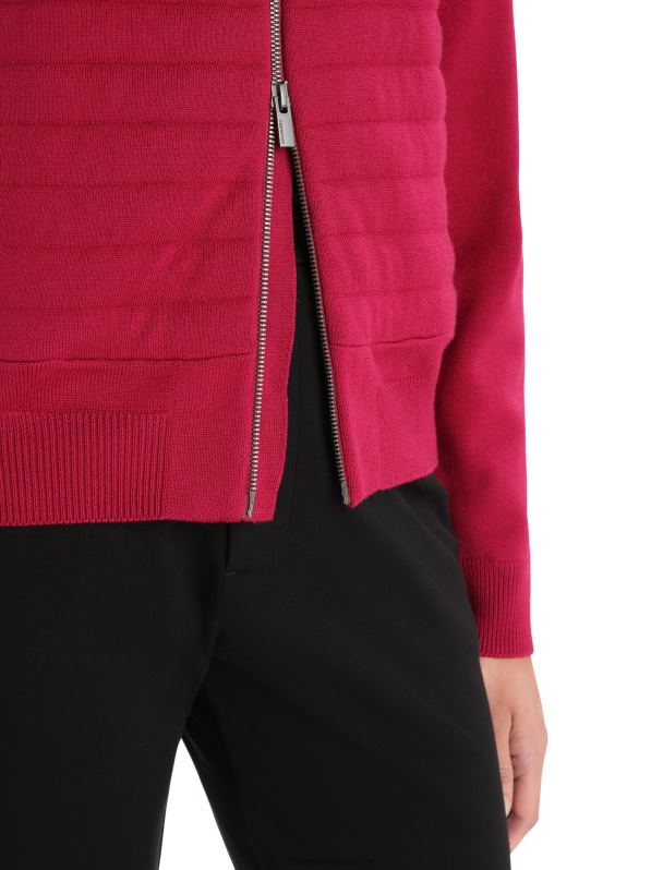 Icebreaker mujer City Label Zoneknit chaqueta bomber de punto con aislamiento de merino 0V2J0879 ropa cereza