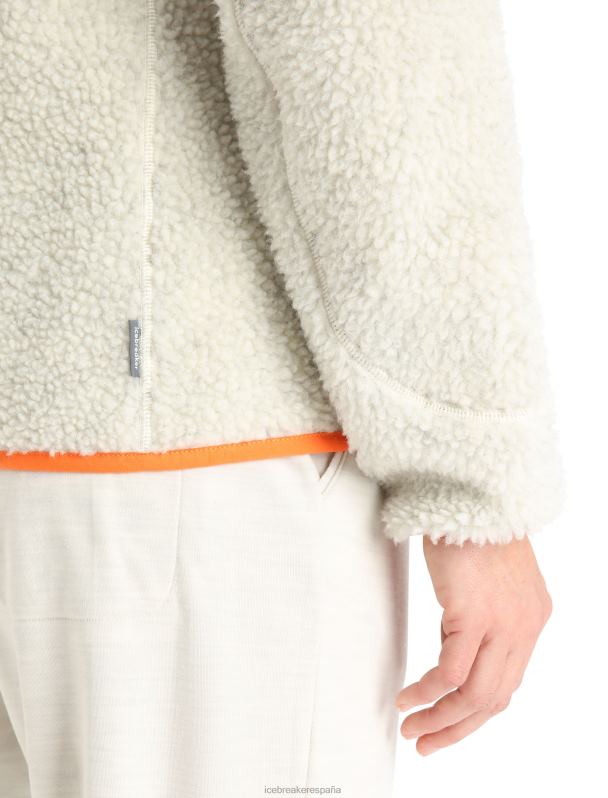 Icebreaker mujer Realfleece merino capucha de manga larga con cremallera y pelo alto 0V2J0876 ropa crudo jaspeado/nieve