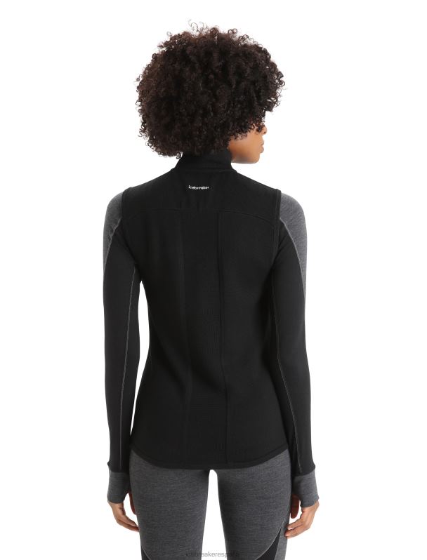 Icebreaker mujer chaleco aislante de merino Zoneknit 0V2J0684 ropa negro