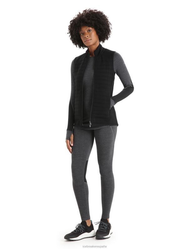 Icebreaker mujer chaleco aislante de merino Zoneknit 0V2J0684 ropa negro