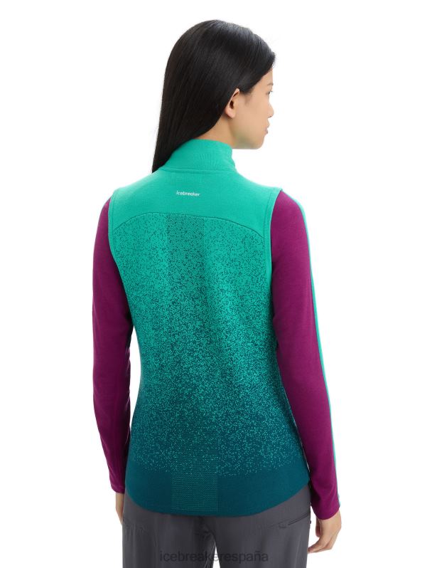 Icebreaker mujer chaleco aislante de merino Zoneknit en las profundidades 0V2J0682 ropa gloria fresca/verde