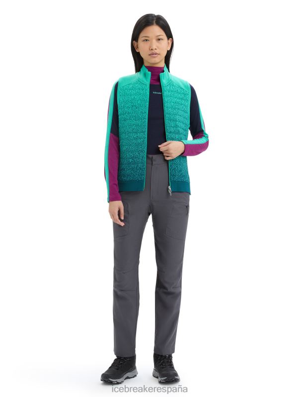 Icebreaker mujer chaleco aislante de merino Zoneknit en las profundidades 0V2J0682 ropa gloria fresca/verde