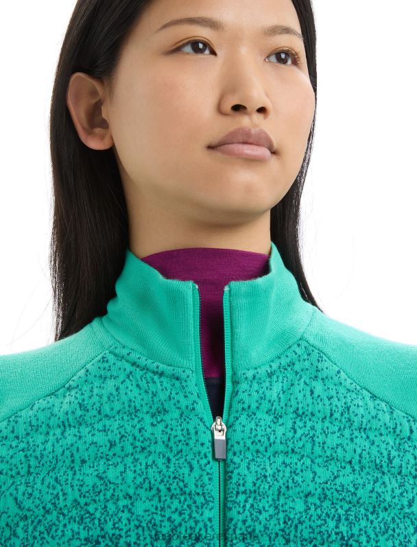 Icebreaker mujer chaleco aislante de merino Zoneknit en las profundidades 0V2J0682 ropa gloria fresca/verde