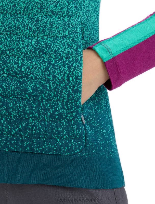 Icebreaker mujer chaleco aislante de merino Zoneknit en las profundidades 0V2J0682 ropa gloria fresca/verde
