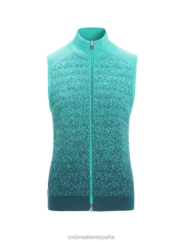 Icebreaker mujer chaleco aislante de merino Zoneknit en las profundidades 0V2J0682 ropa gloria fresca/verde