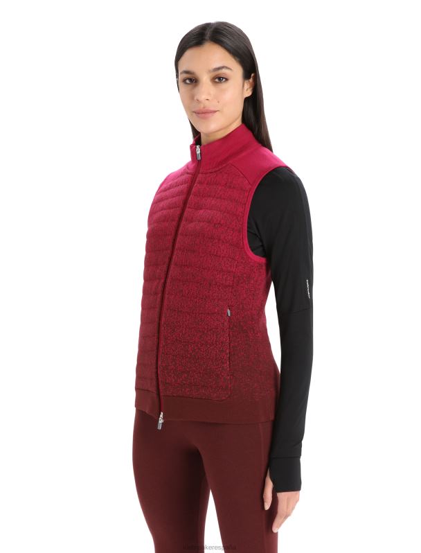 Icebreaker mujer chaleco aislante de merino Zoneknit en las profundidades 0V2J0884 ropa cereza/expreso