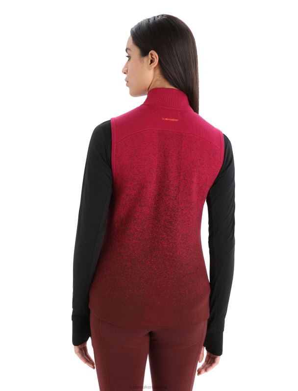 Icebreaker mujer chaleco aislante de merino Zoneknit en las profundidades 0V2J0884 ropa cereza/expreso