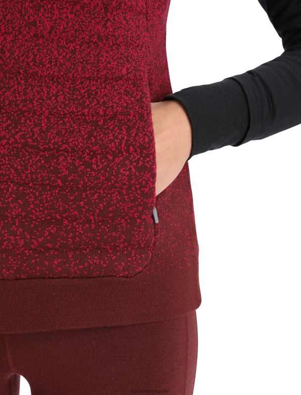 Icebreaker mujer chaleco aislante de merino Zoneknit en las profundidades 0V2J0884 ropa cereza/expreso