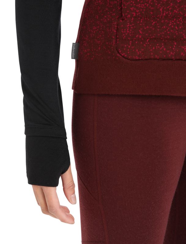 Icebreaker mujer chaleco aislante de merino Zoneknit en las profundidades 0V2J0884 ropa cereza/expreso