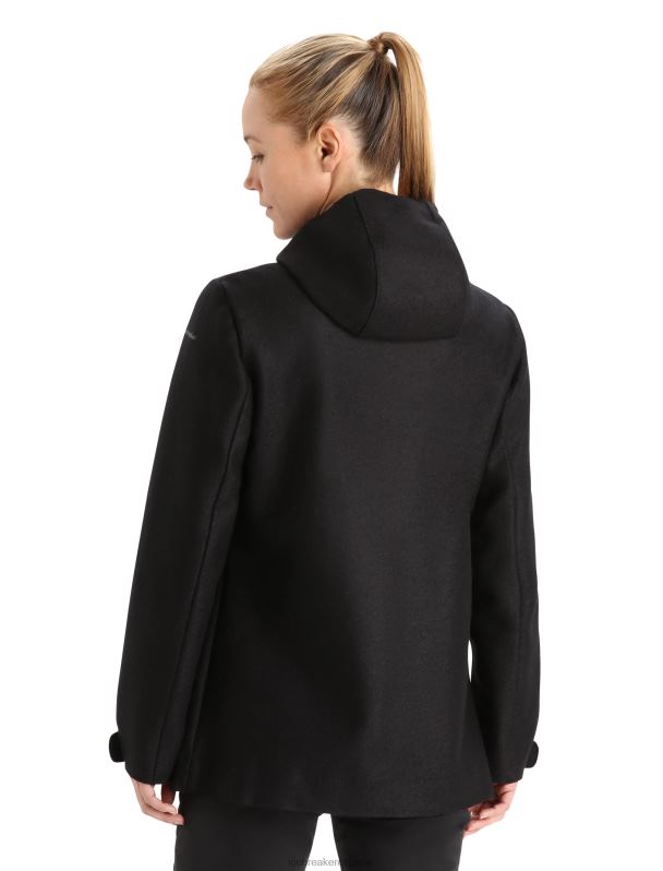 Icebreaker mujer chaqueta con capucha de lana merino 0V2J0814 ropa negro