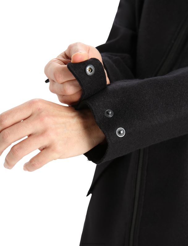 Icebreaker mujer chaqueta con capucha de lana merino 0V2J0814 ropa negro