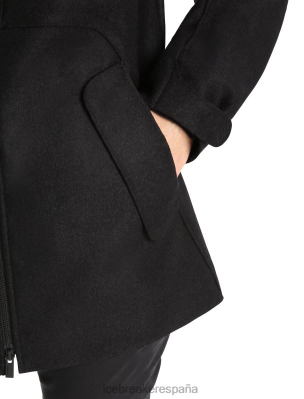 Icebreaker mujer chaqueta con capucha de lana merino 0V2J0814 ropa negro
