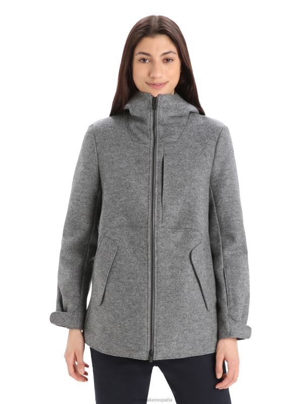 Icebreaker mujer chaqueta con capucha de lana merino 0V2J0815 ropa brezo de piedra arenisca