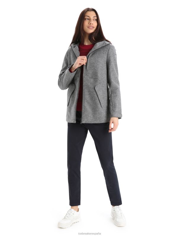 Icebreaker mujer chaqueta con capucha de lana merino 0V2J0815 ropa brezo de piedra arenisca