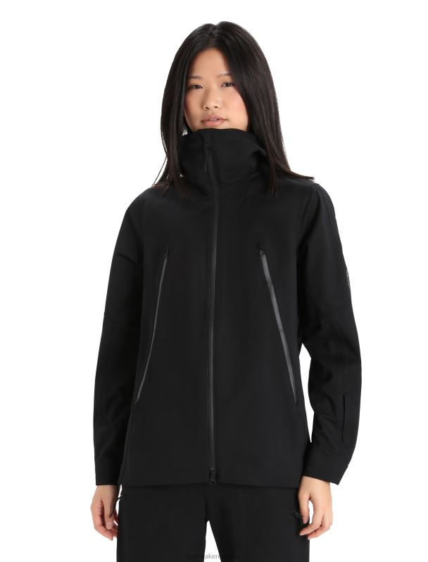 Icebreaker mujer chaqueta con capucha shell+ merino 0V2J0827 ropa negro