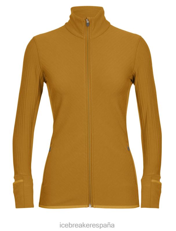 Icebreaker mujer chaqueta de manga larga con cremallera realfleece merino descender 0V2J0869 ropa Clavo