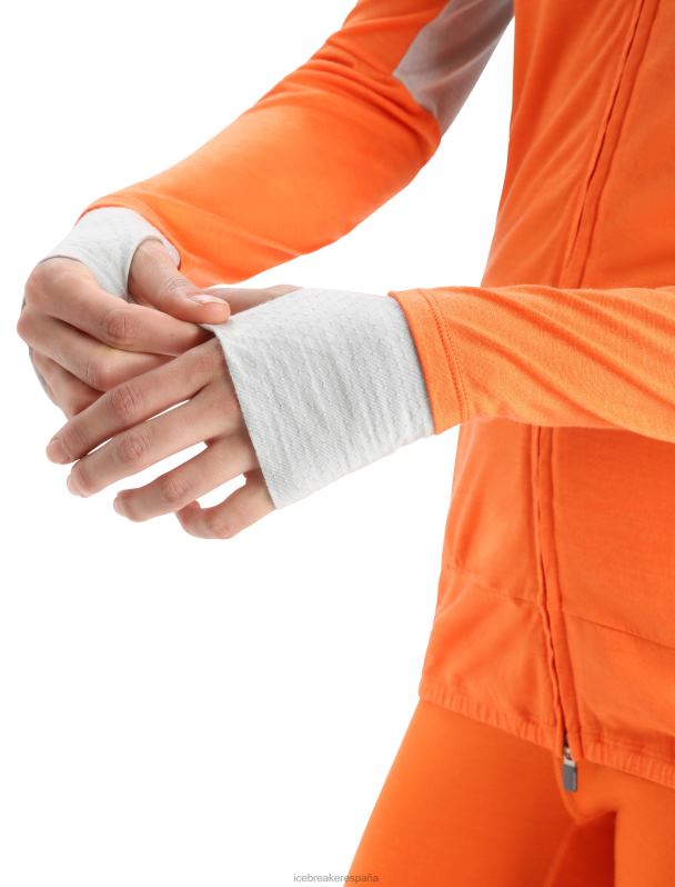 Icebreaker mujer chaqueta de punto merino de manga larga con cremallera 0V2J0851 ropa destello/éter