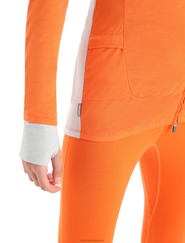 Icebreaker mujer chaqueta de punto merino de manga larga con cremallera 0V2J0851 ropa destello/éter