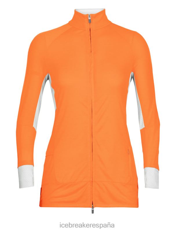 Icebreaker mujer chaqueta de punto merino de manga larga con cremallera 0V2J0851 ropa destello/éter