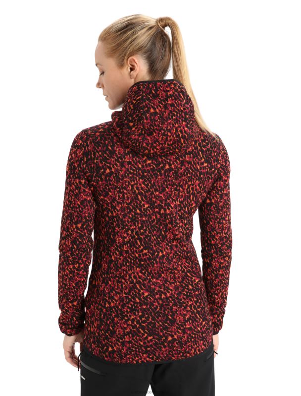Icebreaker mujer chaqueta merino elemental de manga larga con cremallera y capucha color liquen 0V2J0889 ropa Cerezo negro