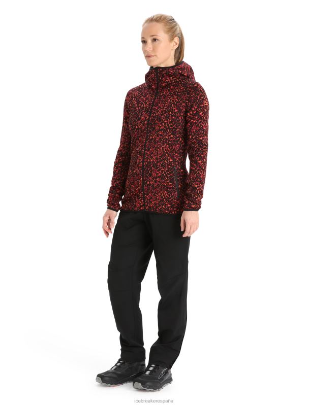 Icebreaker mujer chaqueta merino elemental de manga larga con cremallera y capucha color liquen 0V2J0889 ropa Cerezo negro