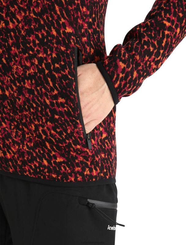 Icebreaker mujer chaqueta merino elemental de manga larga con cremallera y capucha color liquen 0V2J0889 ropa Cerezo negro