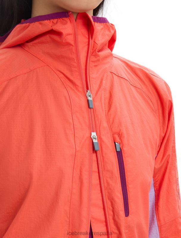 Icebreaker mujer cortavientos de algodón merino shell+ 0V2J0680 ropa mirada vibrante tierra/púrpura
