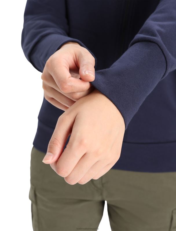 Icebreaker mujer merino central ii manga larga con cremallera 0V2J0881 ropa azul marino de medianoche