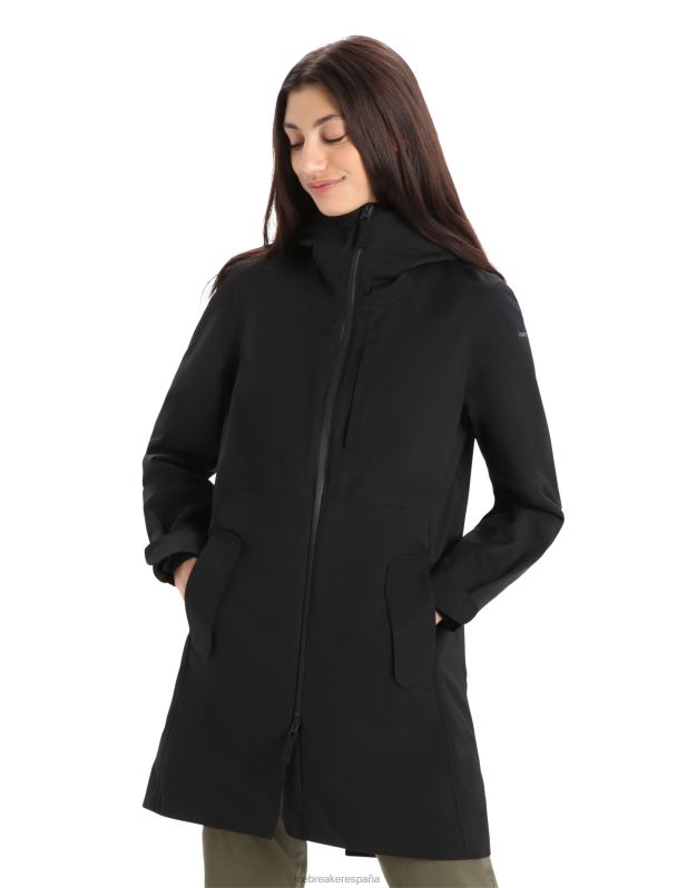 Icebreaker mujer parka 4 en 1 city label shell+ merino 0V2J0686 ropa negro