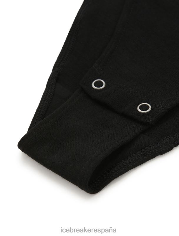 Icebreaker mujer body de manga larga con cuello alto de merino queens 0V2J0543 ropa negro