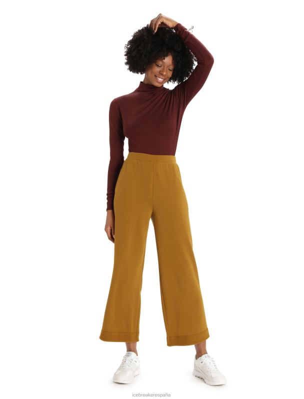 Icebreaker mujer body de manga larga con cuello alto de merino queens 0V2J0915 ropa Café exprés