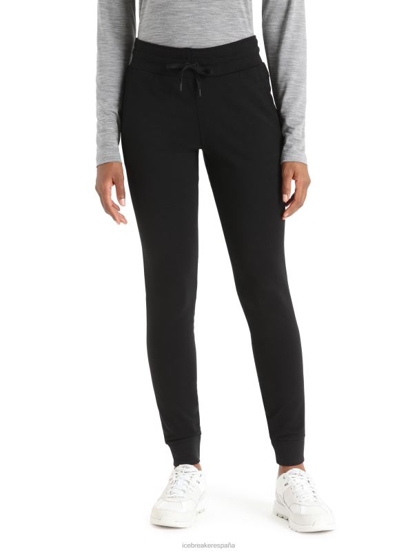 Icebreaker mujer pantalones de merino aplastados 0V2J0731 ropa negro