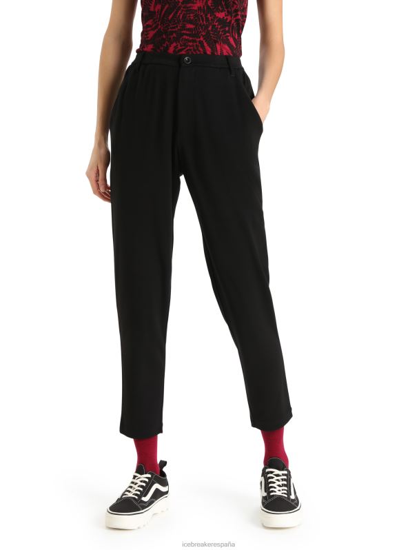 Icebreaker mujer pantalones entrelazados de merinofina 0V2J0748 ropa negro