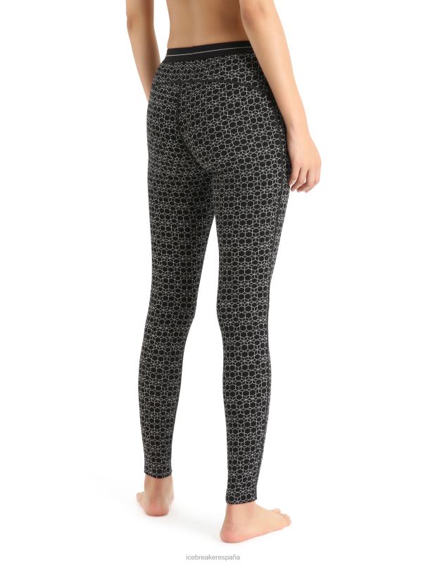 Icebreaker mujer Leggings térmicos Merino 250 Vertex Alpine Geo 0V2J0867 ropa nieve negra