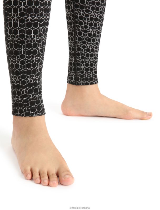 Icebreaker mujer Leggings térmicos Merino 250 Vertex Alpine Geo 0V2J0867 ropa nieve negra