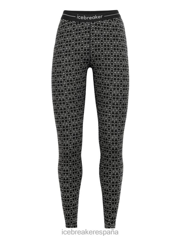 Icebreaker mujer Leggings térmicos Merino 250 Vertex Alpine Geo 0V2J0867 ropa nieve negra
