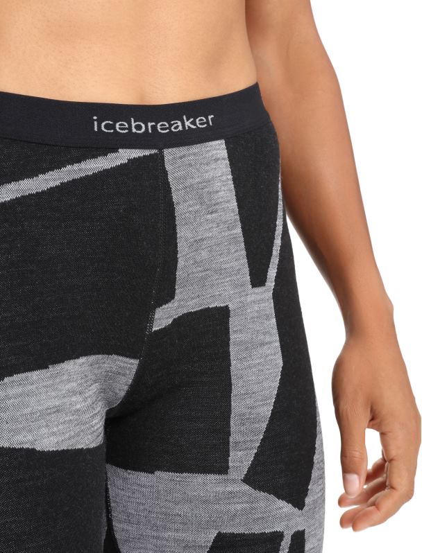 Icebreaker mujer Leggings térmicos Merino 250 Vertex paisajes fracturados 0V2J0843 ropa negro/jaspero azabache