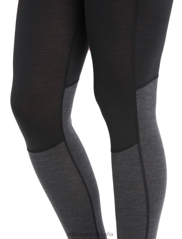 Icebreaker mujer Leggings térmicos de merino 125 Zoneknit 0V2J0592 ropa negro/jaspero azabache