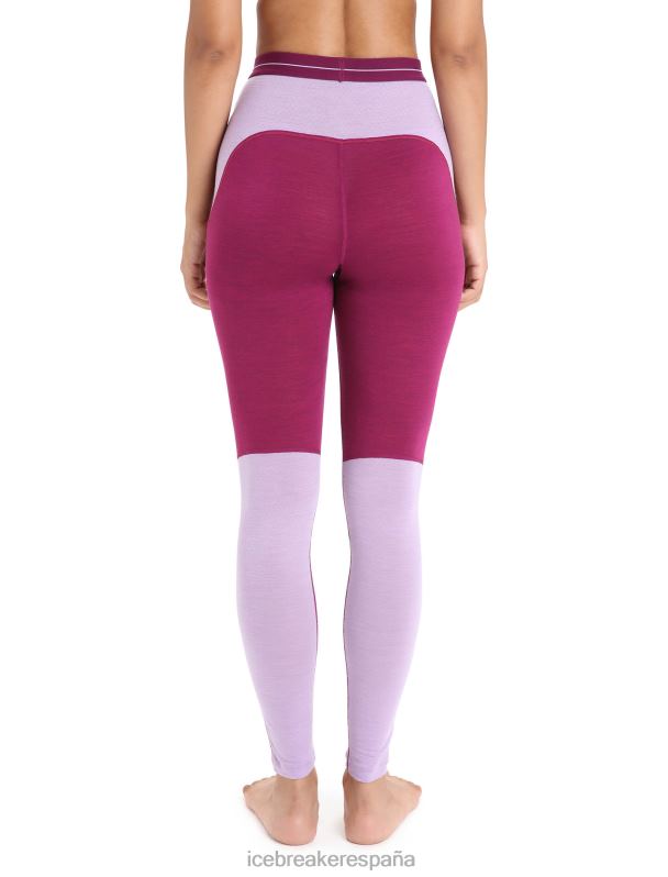 Icebreaker mujer Leggings térmicos de merino 125 Zoneknit 0V2J0593 ropa ir baya/mirada morada