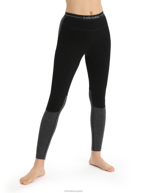 Icebreaker mujer Leggings térmicos de merino de punto 200 zonas 0V2J0582 ropa negro/jaspero azabache