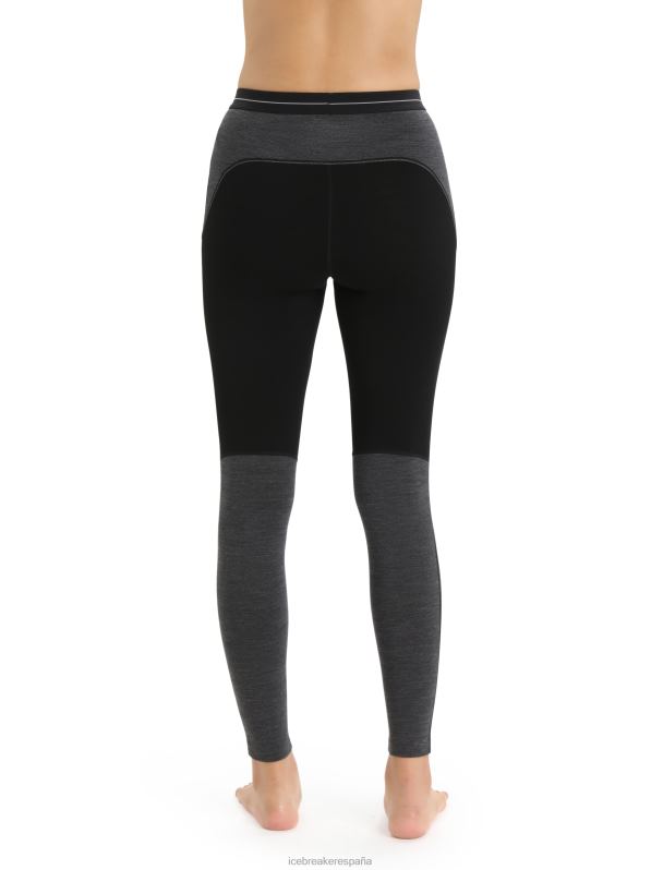 Icebreaker mujer Leggings térmicos de merino de punto 200 zonas 0V2J0582 ropa negro/jaspero azabache