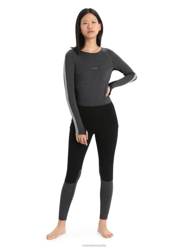 Icebreaker mujer Leggings térmicos de merino de punto 200 zonas 0V2J0582 ropa negro/jaspero azabache